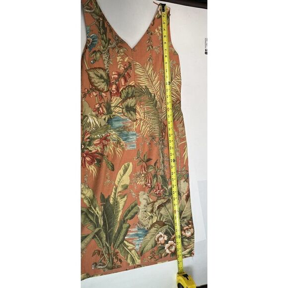 VtgTalbots Dress Hawaiian Tropical Sheath Beaded Monkey V Neck Size 8 - Picture 15 of 16